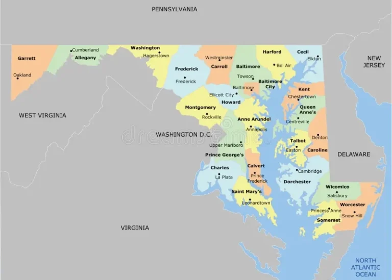 Maryland Marriage License by County Map